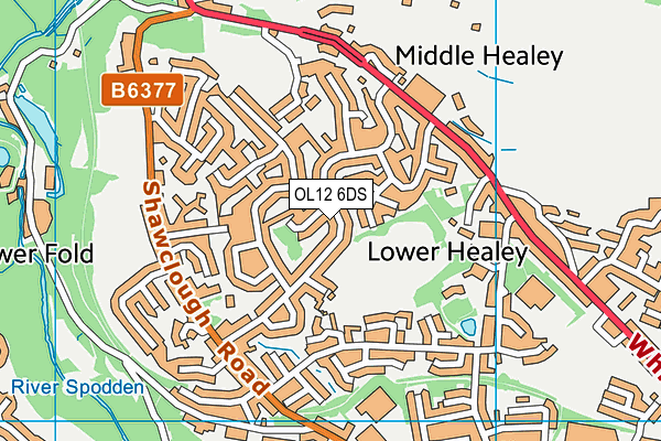 OL12 6DS map - OS VectorMap District (Ordnance Survey)