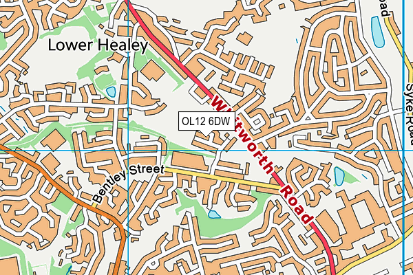 OL12 6DW map - OS VectorMap District (Ordnance Survey)