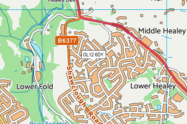OL12 6DY map - OS VectorMap District (Ordnance Survey)