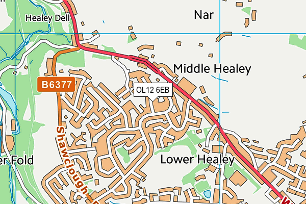 OL12 6EB map - OS VectorMap District (Ordnance Survey)