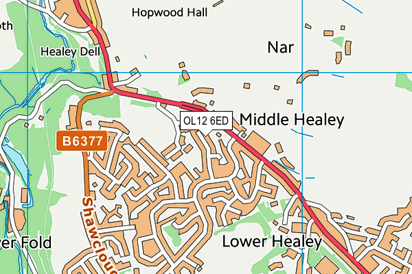 OL12 6ED map - OS VectorMap District (Ordnance Survey)