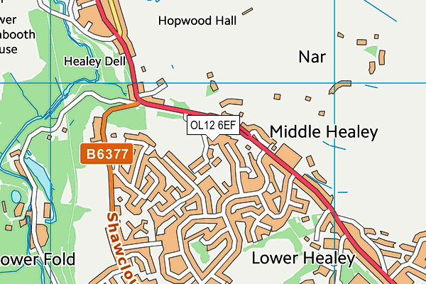 OL12 6EF map - OS VectorMap District (Ordnance Survey)