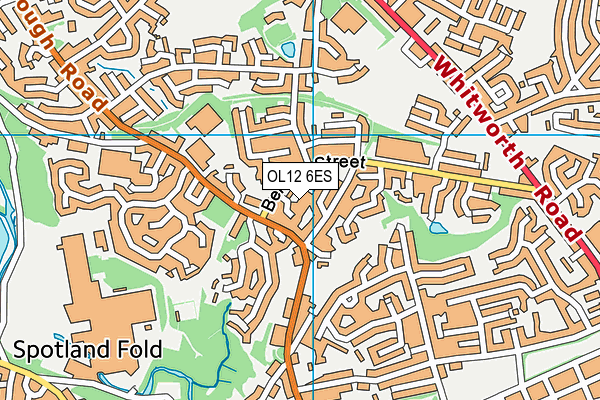 OL12 6ES map - OS VectorMap District (Ordnance Survey)