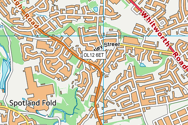 OL12 6ET map - OS VectorMap District (Ordnance Survey)