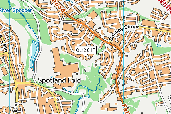 OL12 6HF map - OS VectorMap District (Ordnance Survey)