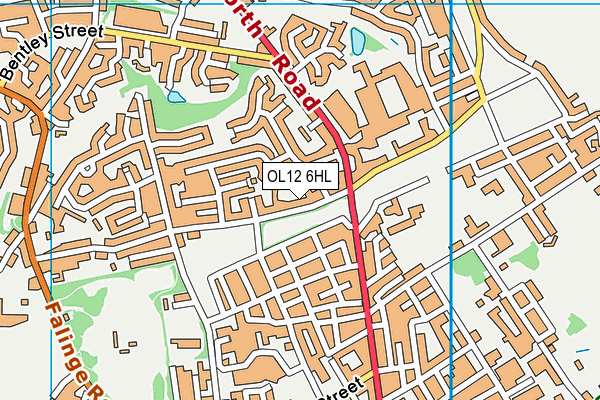 OL12 6HL map - OS VectorMap District (Ordnance Survey)