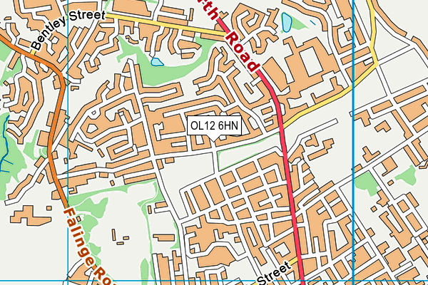 OL12 6HN map - OS VectorMap District (Ordnance Survey)