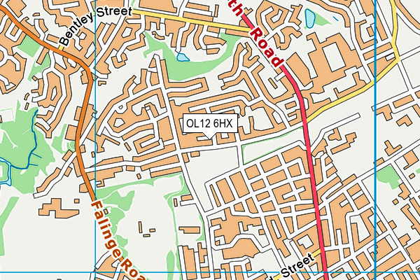 OL12 6HX map - OS VectorMap District (Ordnance Survey)