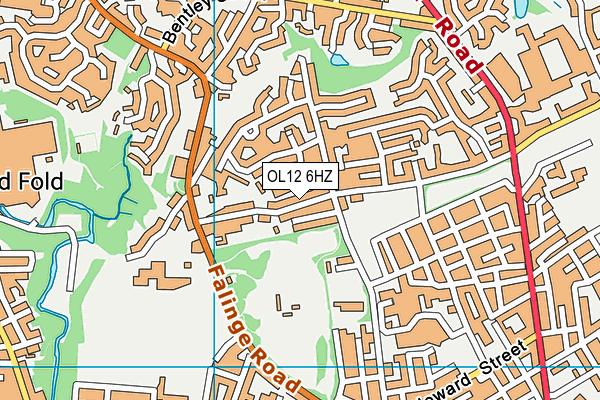 OL12 6HZ map - OS VectorMap District (Ordnance Survey)