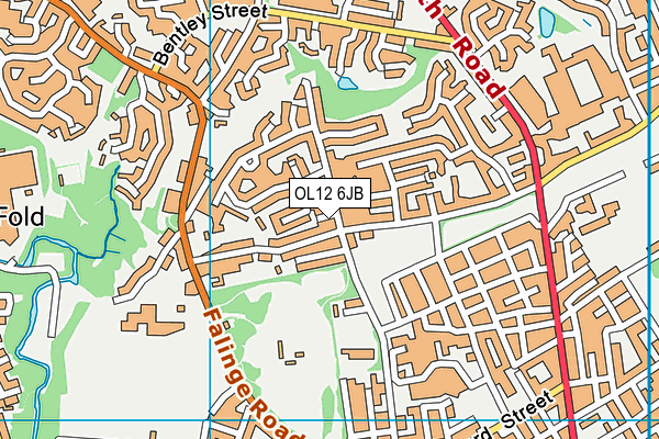 OL12 6JB map - OS VectorMap District (Ordnance Survey)