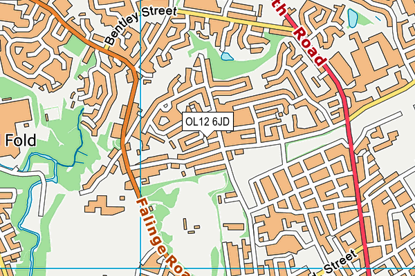 OL12 6JD map - OS VectorMap District (Ordnance Survey)