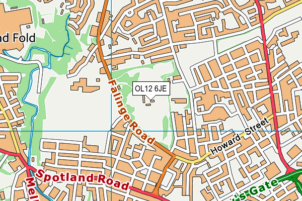 OL12 6JE map - OS VectorMap District (Ordnance Survey)