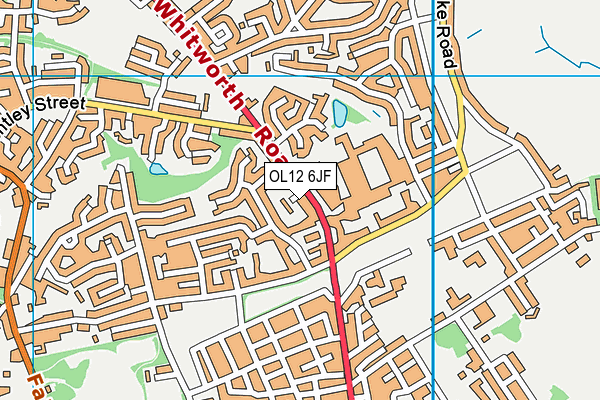 OL12 6JF map - OS VectorMap District (Ordnance Survey)