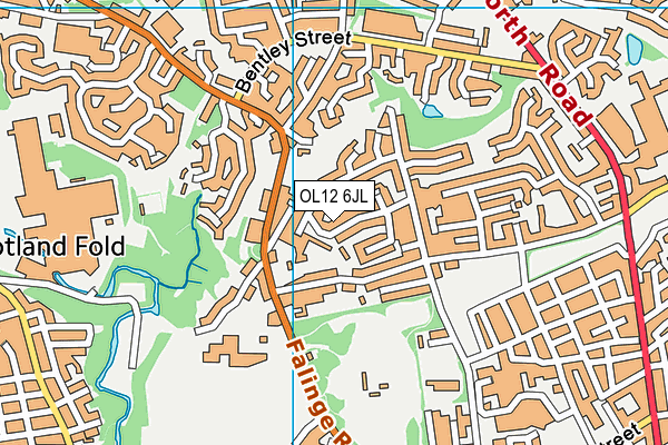 OL12 6JL map - OS VectorMap District (Ordnance Survey)