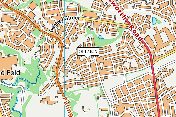 OL12 6JN map - OS VectorMap District (Ordnance Survey)