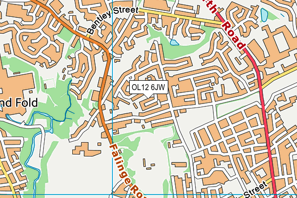 OL12 6JW map - OS VectorMap District (Ordnance Survey)