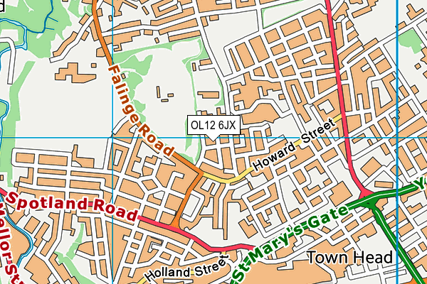 OL12 6JX map - OS VectorMap District (Ordnance Survey)