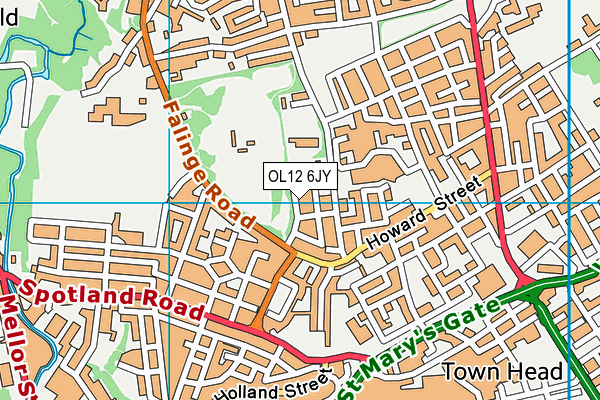 OL12 6JY map - OS VectorMap District (Ordnance Survey)