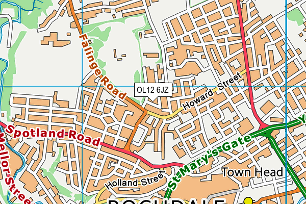 OL12 6JZ map - OS VectorMap District (Ordnance Survey)