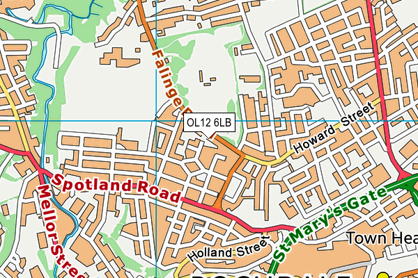 OL12 6LB map - OS VectorMap District (Ordnance Survey)