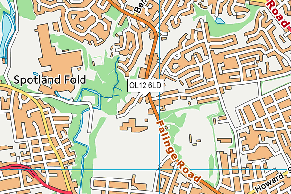 OL12 6LD map - OS VectorMap District (Ordnance Survey)