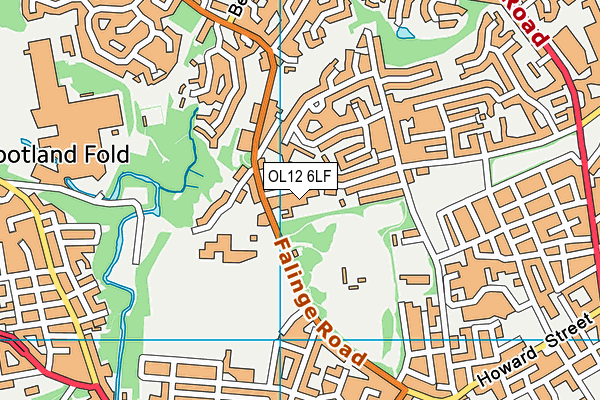 OL12 6LF map - OS VectorMap District (Ordnance Survey)