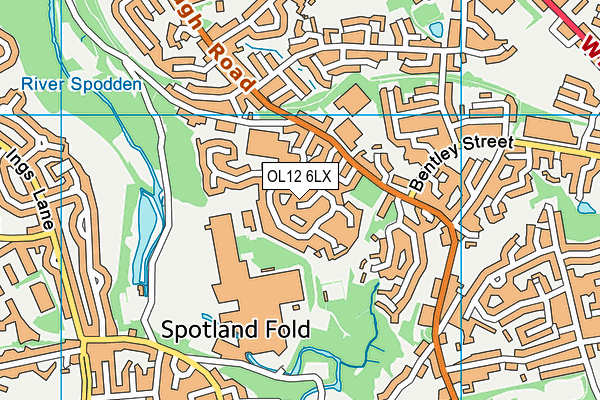 OL12 6LX map - OS VectorMap District (Ordnance Survey)