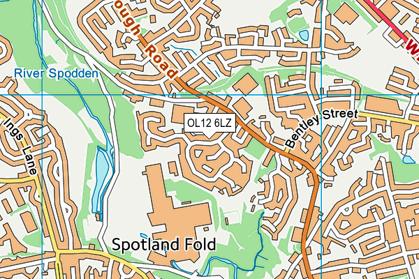 OL12 6LZ map - OS VectorMap District (Ordnance Survey)