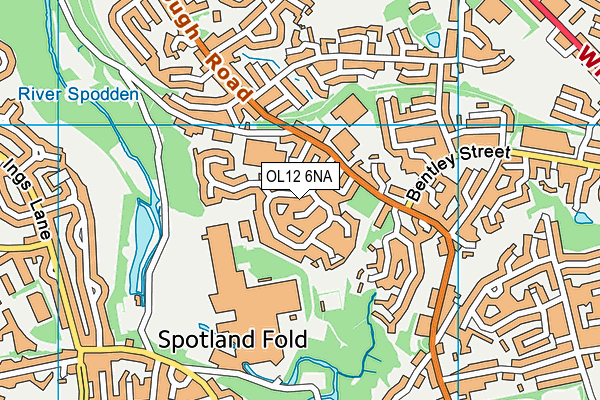 OL12 6NA map - OS VectorMap District (Ordnance Survey)