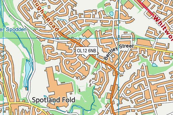 OL12 6NB map - OS VectorMap District (Ordnance Survey)