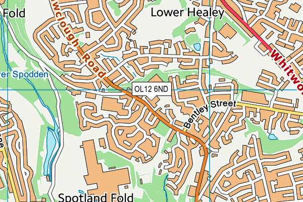 OL12 6ND map - OS VectorMap District (Ordnance Survey)