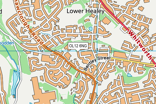 OL12 6NG map - OS VectorMap District (Ordnance Survey)