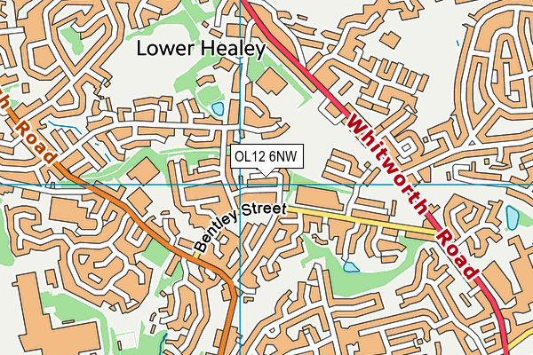 OL12 6NW map - OS VectorMap District (Ordnance Survey)