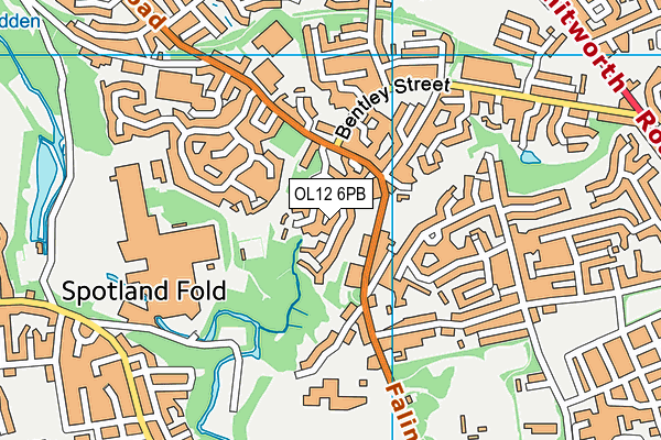 OL12 6PB map - OS VectorMap District (Ordnance Survey)