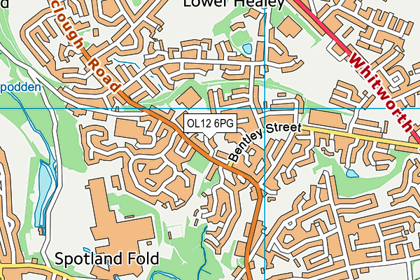 OL12 6PG map - OS VectorMap District (Ordnance Survey)