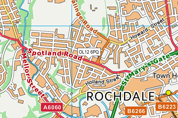 OL12 6PQ map - OS VectorMap District (Ordnance Survey)