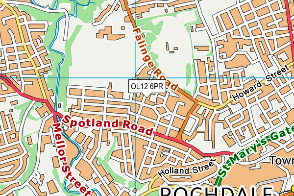 OL12 6PR map - OS VectorMap District (Ordnance Survey)