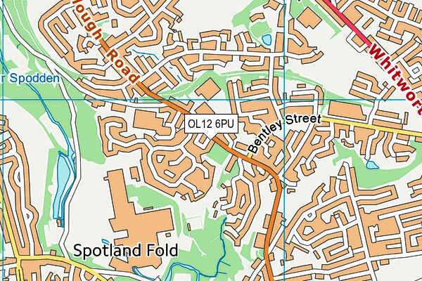 OL12 6PU map - OS VectorMap District (Ordnance Survey)