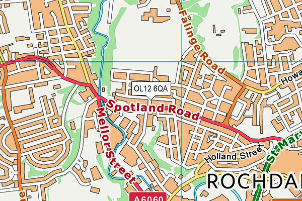 OL12 6QA map - OS VectorMap District (Ordnance Survey)