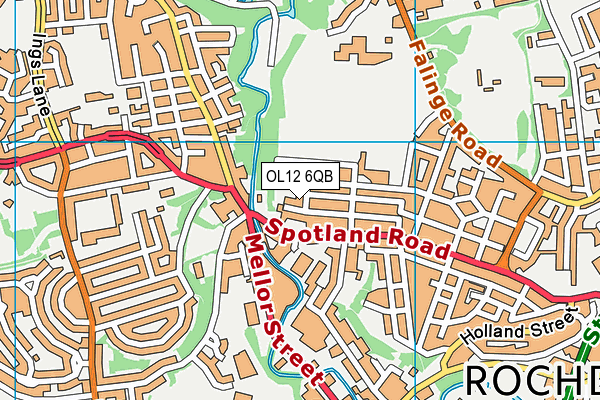 OL12 6QB map - OS VectorMap District (Ordnance Survey)