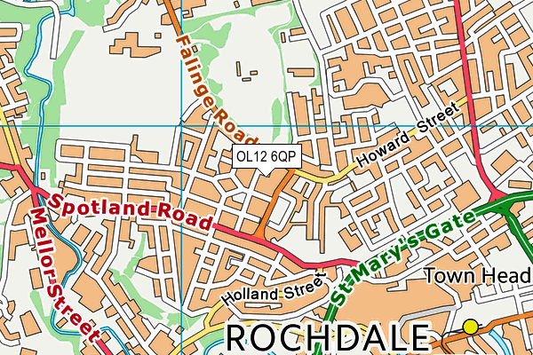 OL12 6QP map - OS VectorMap District (Ordnance Survey)