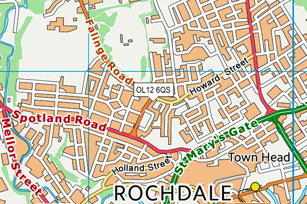 OL12 6QS map - OS VectorMap District (Ordnance Survey)