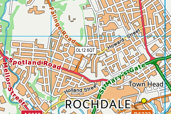 OL12 6QT map - OS VectorMap District (Ordnance Survey)