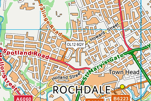 OL12 6QY map - OS VectorMap District (Ordnance Survey)