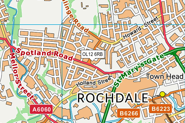 OL12 6RB map - OS VectorMap District (Ordnance Survey)