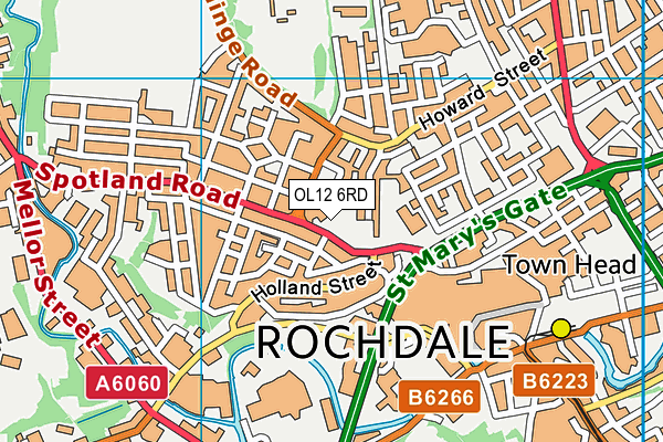 OL12 6RD map - OS VectorMap District (Ordnance Survey)