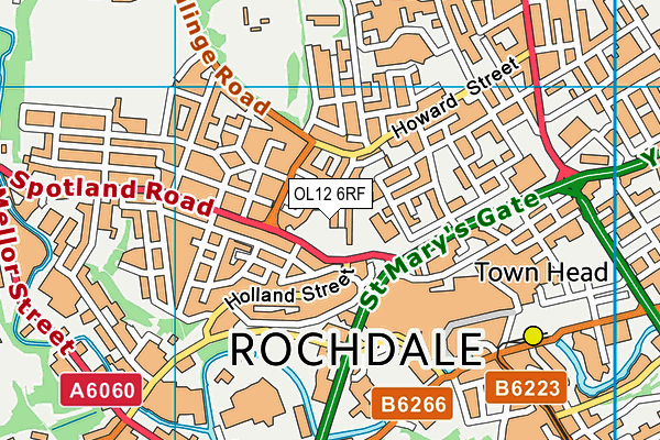 OL12 6RF map - OS VectorMap District (Ordnance Survey)