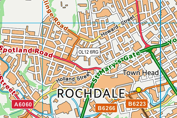 OL12 6RG map - OS VectorMap District (Ordnance Survey)