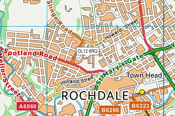 OL12 6RQ map - OS VectorMap District (Ordnance Survey)