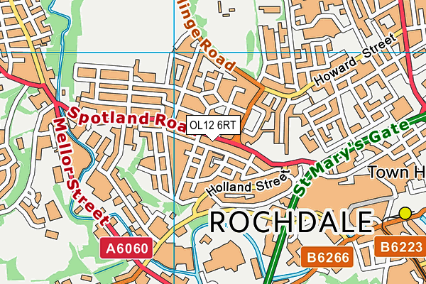 OL12 6RT map - OS VectorMap District (Ordnance Survey)